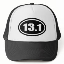 Black 13.1 Half Marathon Oval Hat