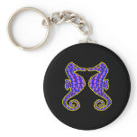 Black 2 Seahorses Keychain