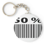 black 50 per cent barcode icon keychain