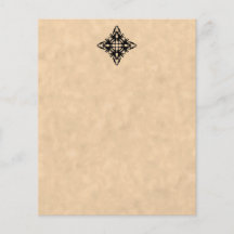 Black Abstract Design on Parchment Effect Pattern Flyer