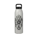 Black Abstract Twirls water bottles