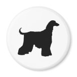 Black Afghan Hound Dog magnets