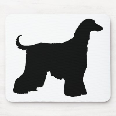 Black Afghan Hound Dog Mousemat by dogsandhorses