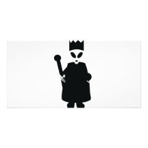 black alien king icon photo greeting card