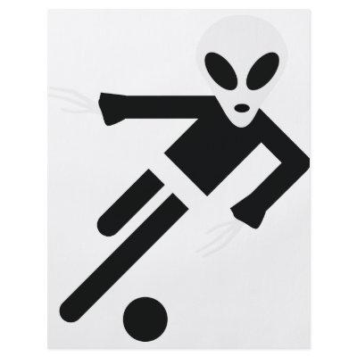 black alien soccer icon personalized flyer by TomaniacLines