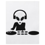 black alien turn tables dj icon personalized flyer