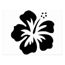 Black aloha flower postcard