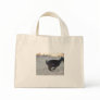 Black alpine goat doe running away to right canvas bag