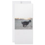 Black alpine goat doe running away to right customized rack card