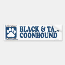 Black &Amp; Tan Coonhound Blue Bumper Stickers