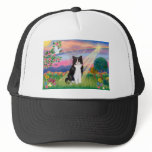Black &amp; White Cat - Cloud Angel Mesh Hat