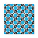 Black and Aqua Polka Dots magnets