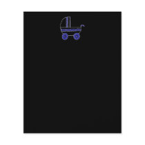 Black and Blue Baby Stroller. Personalized Flyer