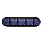 Black and Blue Leopard Print Pattern. Skate Board
