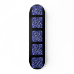 Black and Blue Leopard Print Pattern. Skate Board