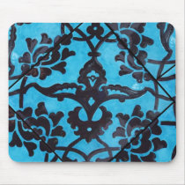 Black and Blue Mosaic Tile Mousepad