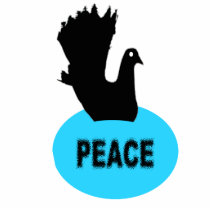 Black and Blue Peace Dove Photo Sculpture