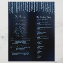 Black and  blue Sparkling modern Wedding Programs Personalized Flyer
