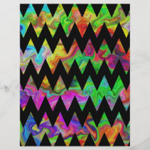 Black and Bright Multicolored Zigzags. Flyer Design