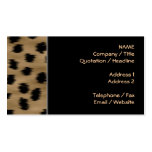 Black and Brown Cheetah Print Pattern. Business Card