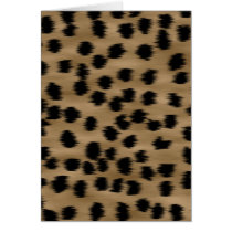 Black and Brown Cheetah Print Pattern. Cards