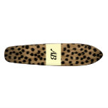 Black and brown cheetah print pattern. Custom skateboards