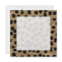 Black and Brown Cheetah Print Pattern. Custom Announcement