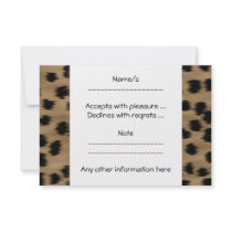 Black and Brown Cheetah Print Pattern. Invitation
