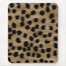 Black and Brown Cheetah Print Pattern. Mouse Mat
