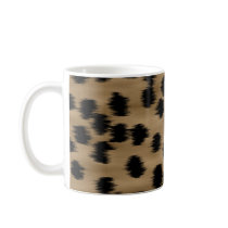 Black and Brown Cheetah Print Pattern. Mugs