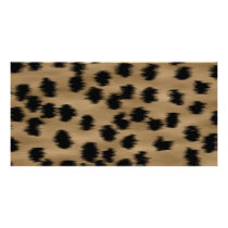 Black and Brown Cheetah Print Pattern. Photo Card Template