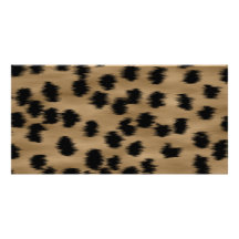 Black and Brown Cheetah Print Pattern. Photo Card Template