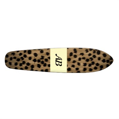 Black and Brown Cheetah Print Pattern. Skateboards by Graphics_By_Metarla
