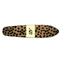 Black and Brown Cheetah Print Pattern. Skateboards