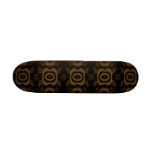 Black and Brown Floral Pattern Design. Custom Skate Board