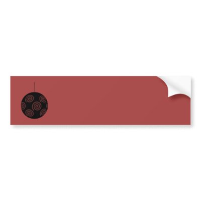 Black and Burgundy Red Christmas Bauble. Bumper Stickers by Graphics_By_Metarla