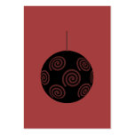 Black and Burgundy Red Christmas Bauble. Custom business cards