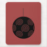 Black and Burgundy Red Christmas Bauble. Mouse Pads