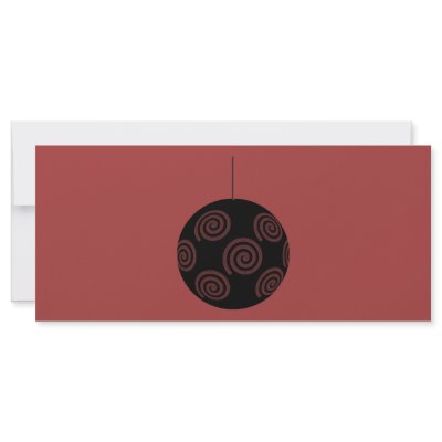 Black and Burgundy Red Christmas Bauble. Full Colour Rack Card by Graphics_By_Metarla