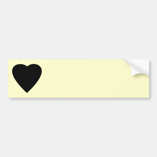 Black and Cream Love Heart Design. Bumper Sticker