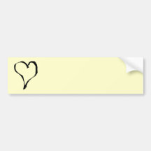 Black and Cream Love Heart Design. Bumper Stickers