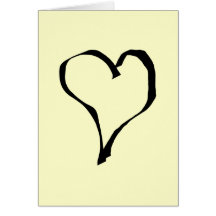 Black and Cream Love Heart Design. Greeting Cards