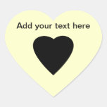 Black and Cream Love Heart Design. Heart Stickers