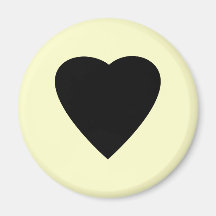 Black and Cream Love Heart Design. Magnets