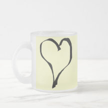Black and Cream Love Heart Design. Mug
