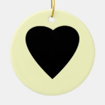 Black and Cream Love Heart Design. Christmas Ornaments