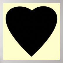 Black and Cream Love Heart Design. Poster