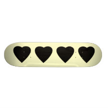 Black and Cream Love Heart Design. Skate Board Decks