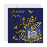 Black and Gold 18th Birthday party Custom Announcements