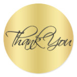 Black and Gold 1.5" Diameter Thank You Sticker